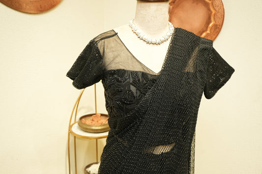 Black coctail saree