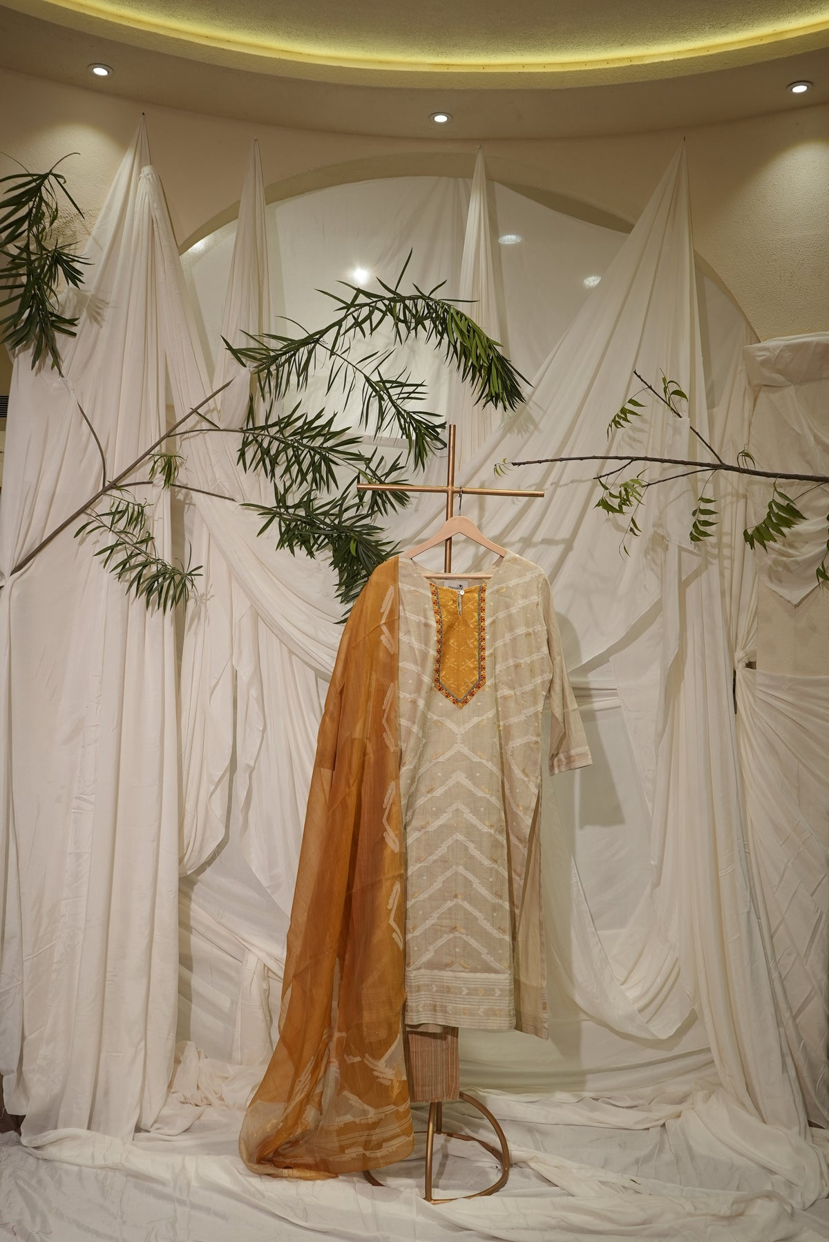 Dhakai Chanderi Ivory