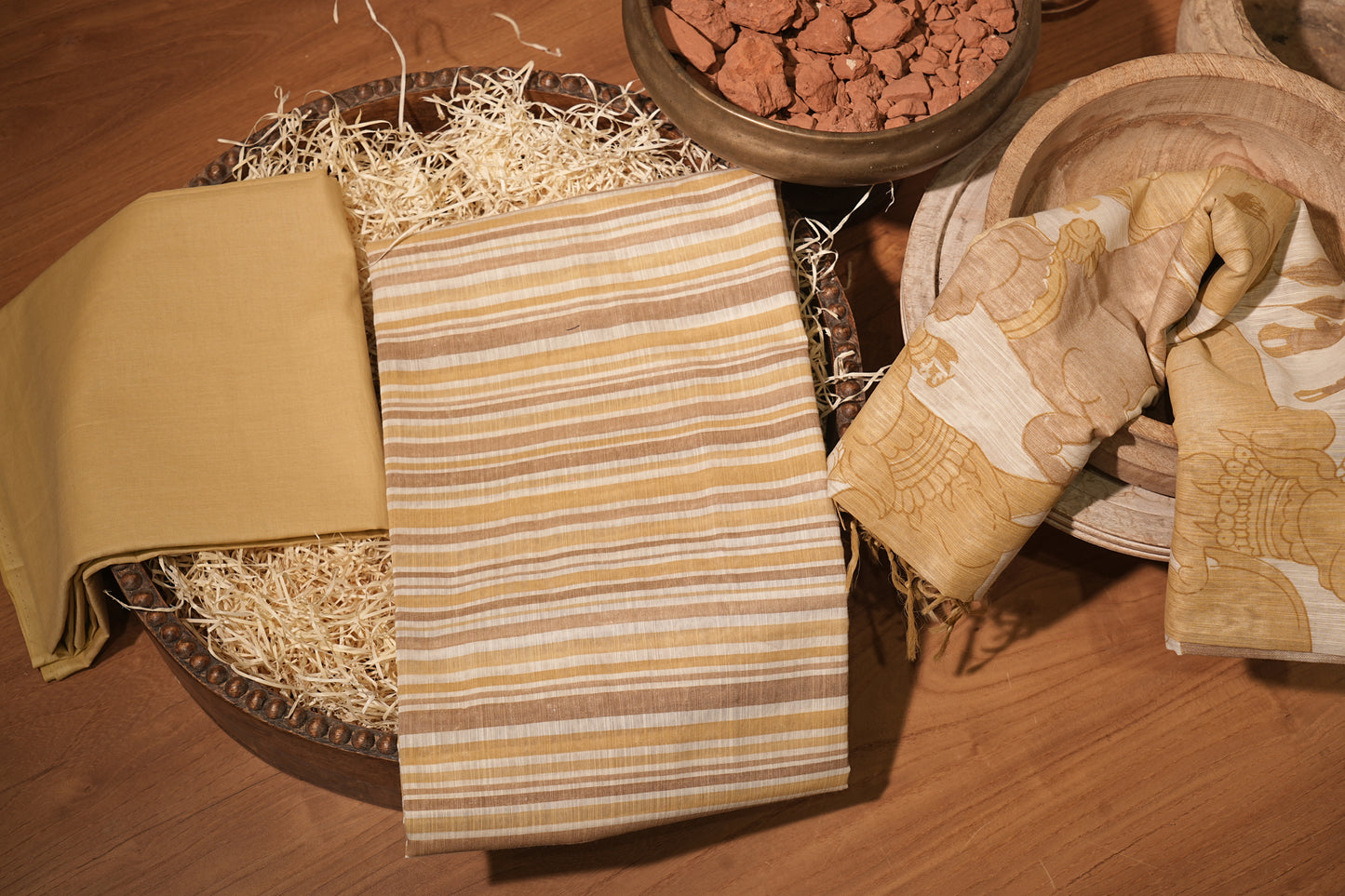 beige cotton stripes