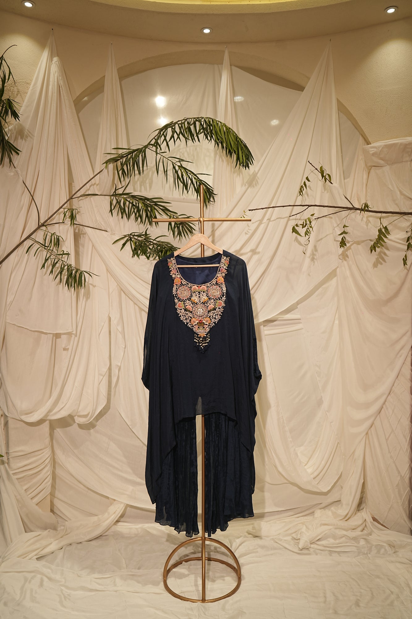 chinnon blue kaped dress
