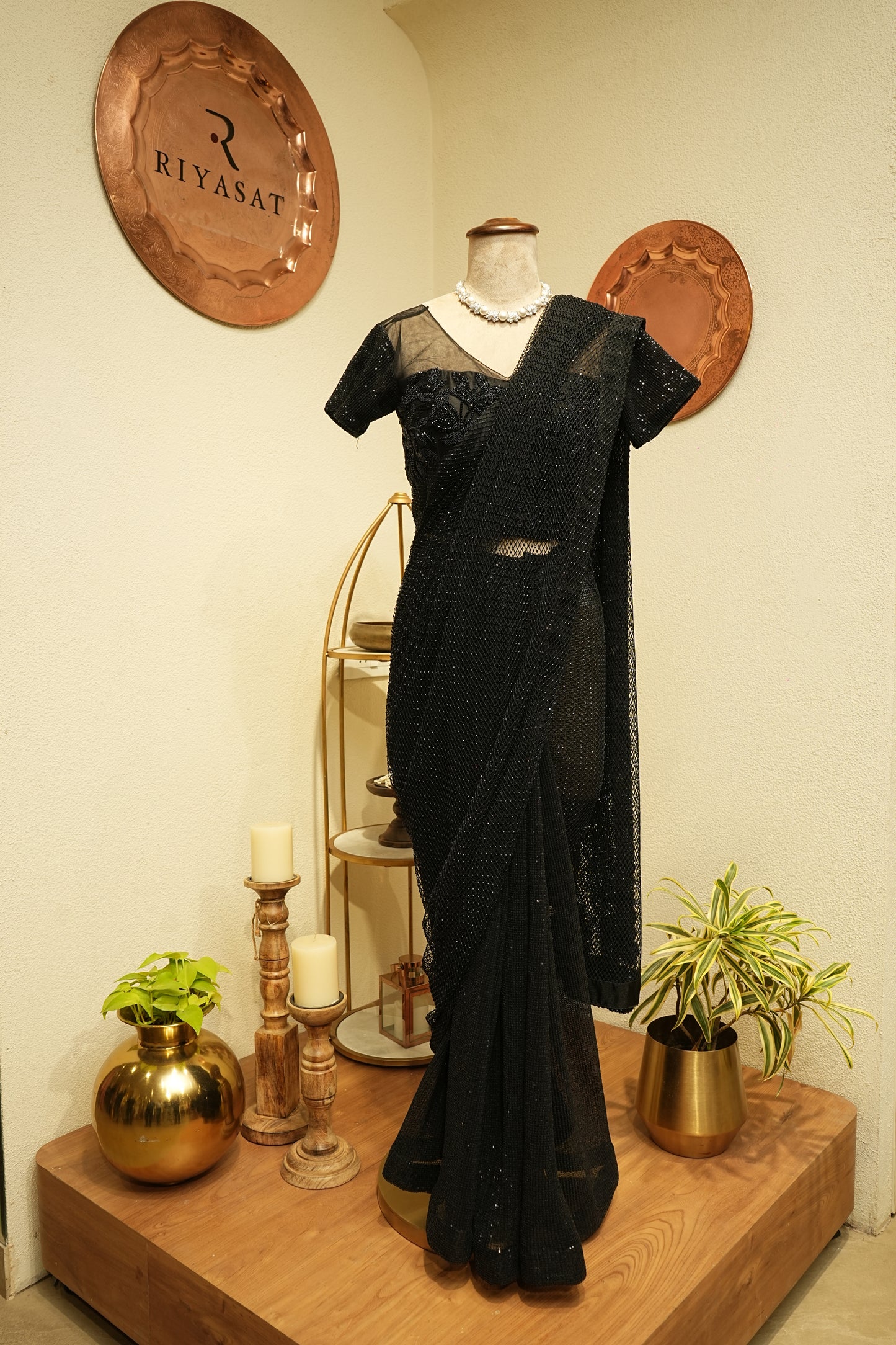 Black coctail saree