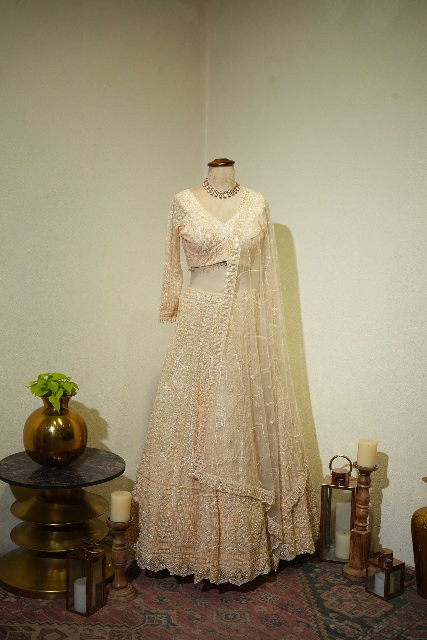Golden Beads Lehenga