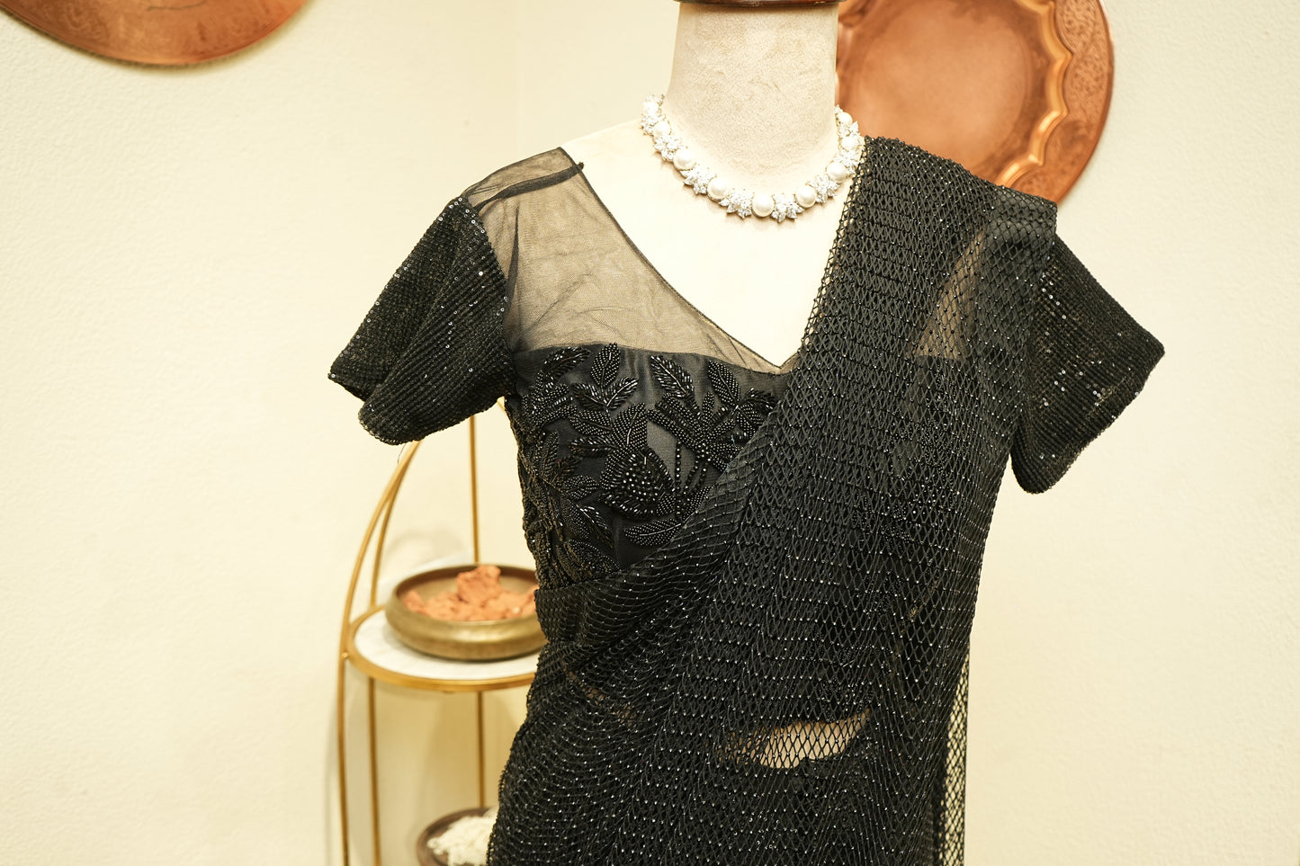 Black coctail saree
