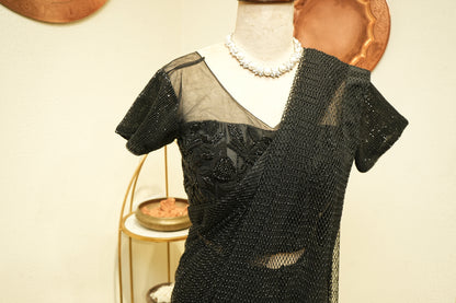 Black coctail saree
