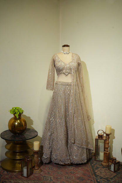 Mouse Grey Sequence Lehenga