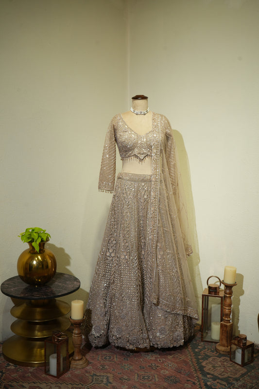 Mouse Grey Sequence Lehenga