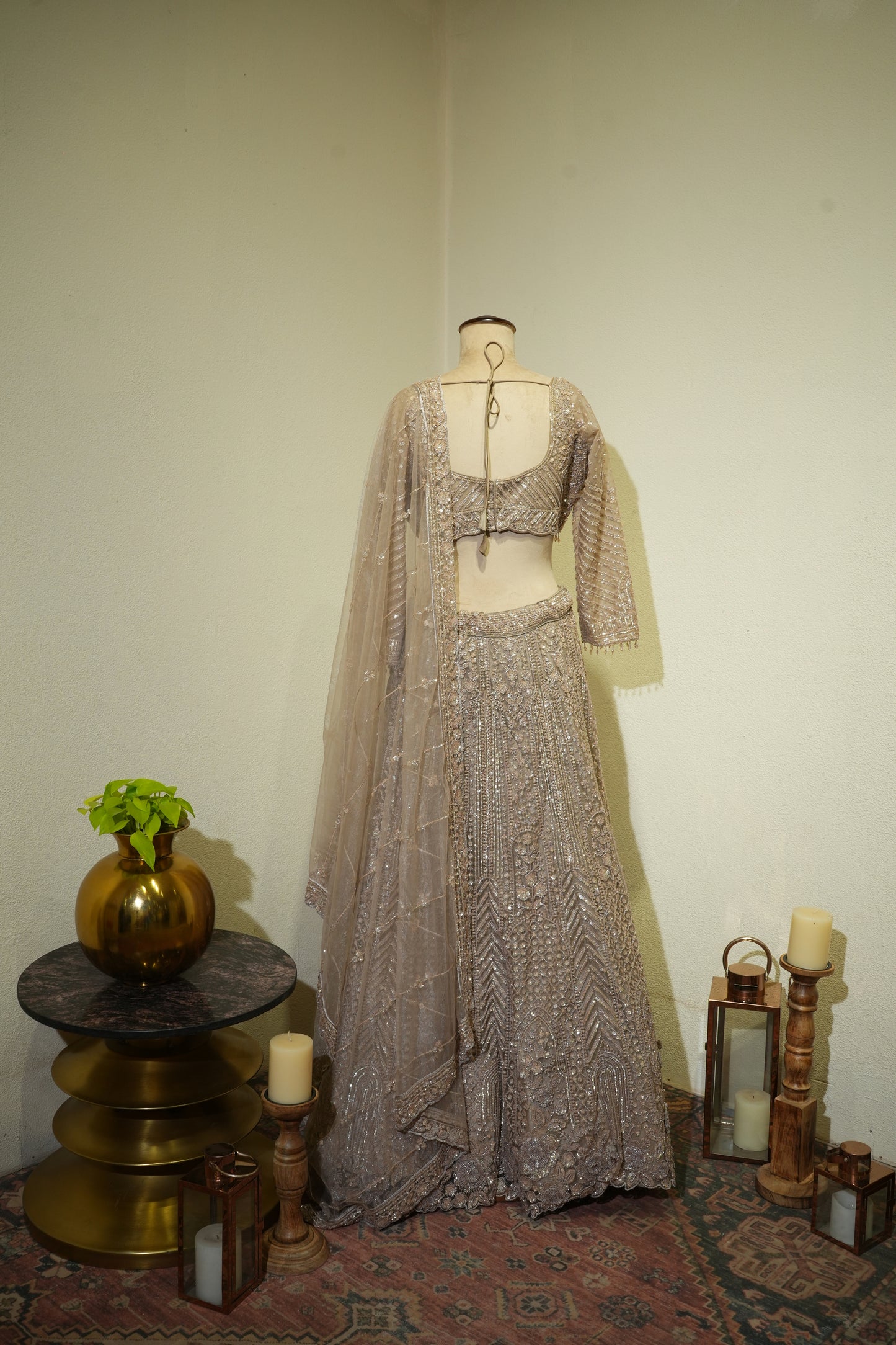 Mouse Grey Sequence Lehenga