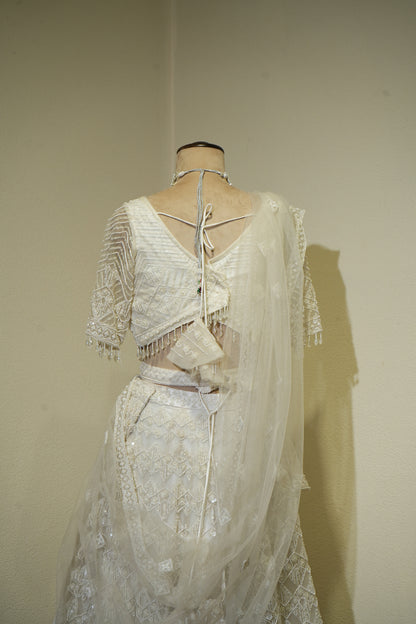 White Beads Lehenga