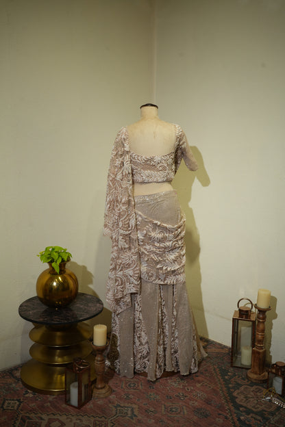 Golden Side Cape Dress