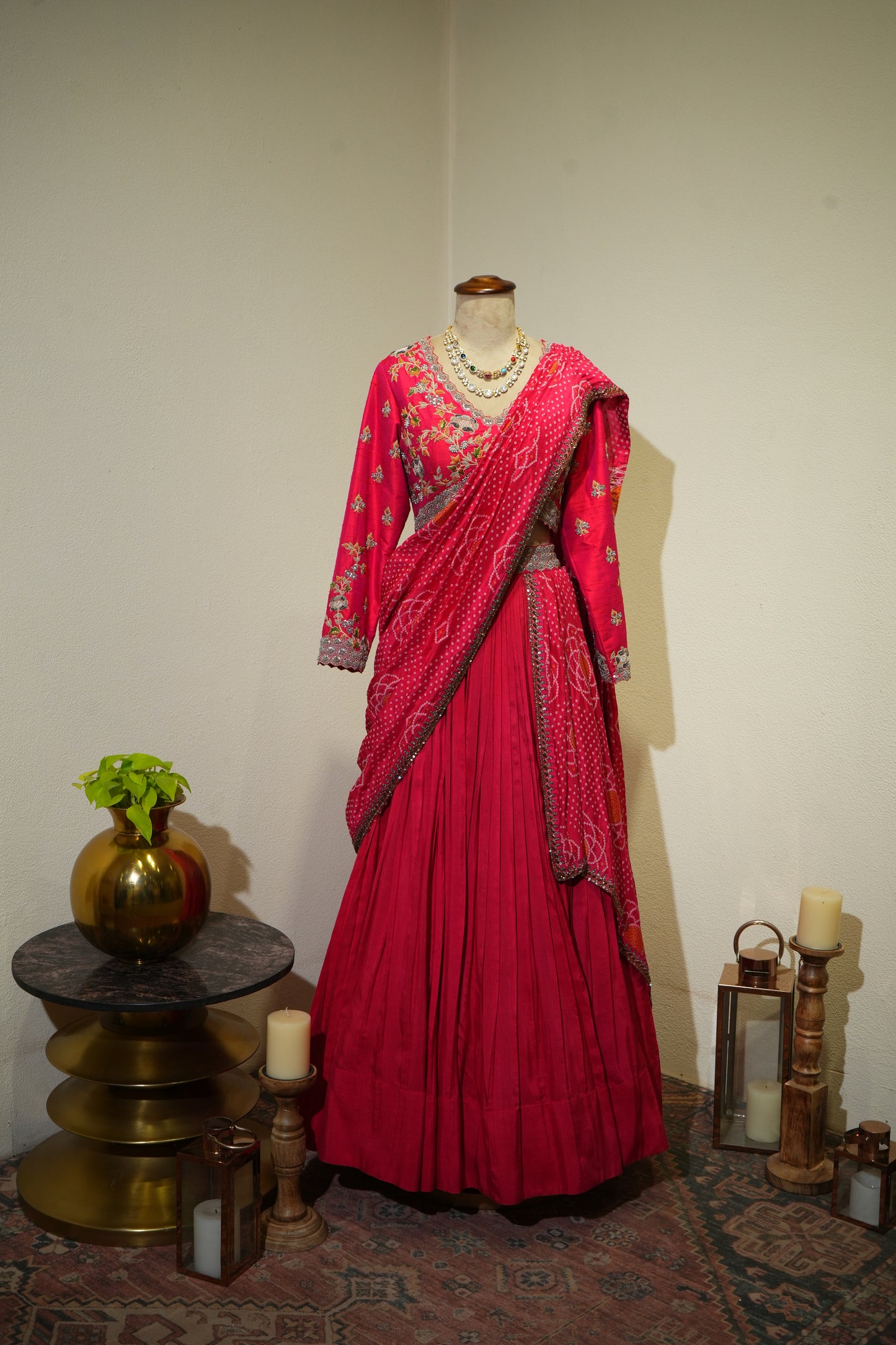 Pink Bhandani Drape Dress