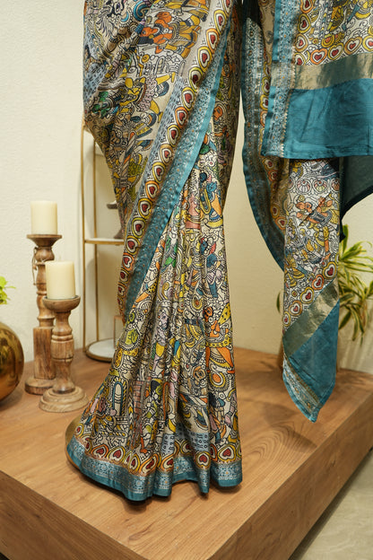 kalamkari tusser saree