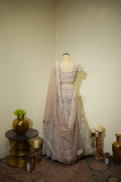 Silver Dabka Lehenga