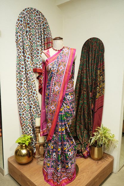 Double Ikkat Handloom Saree