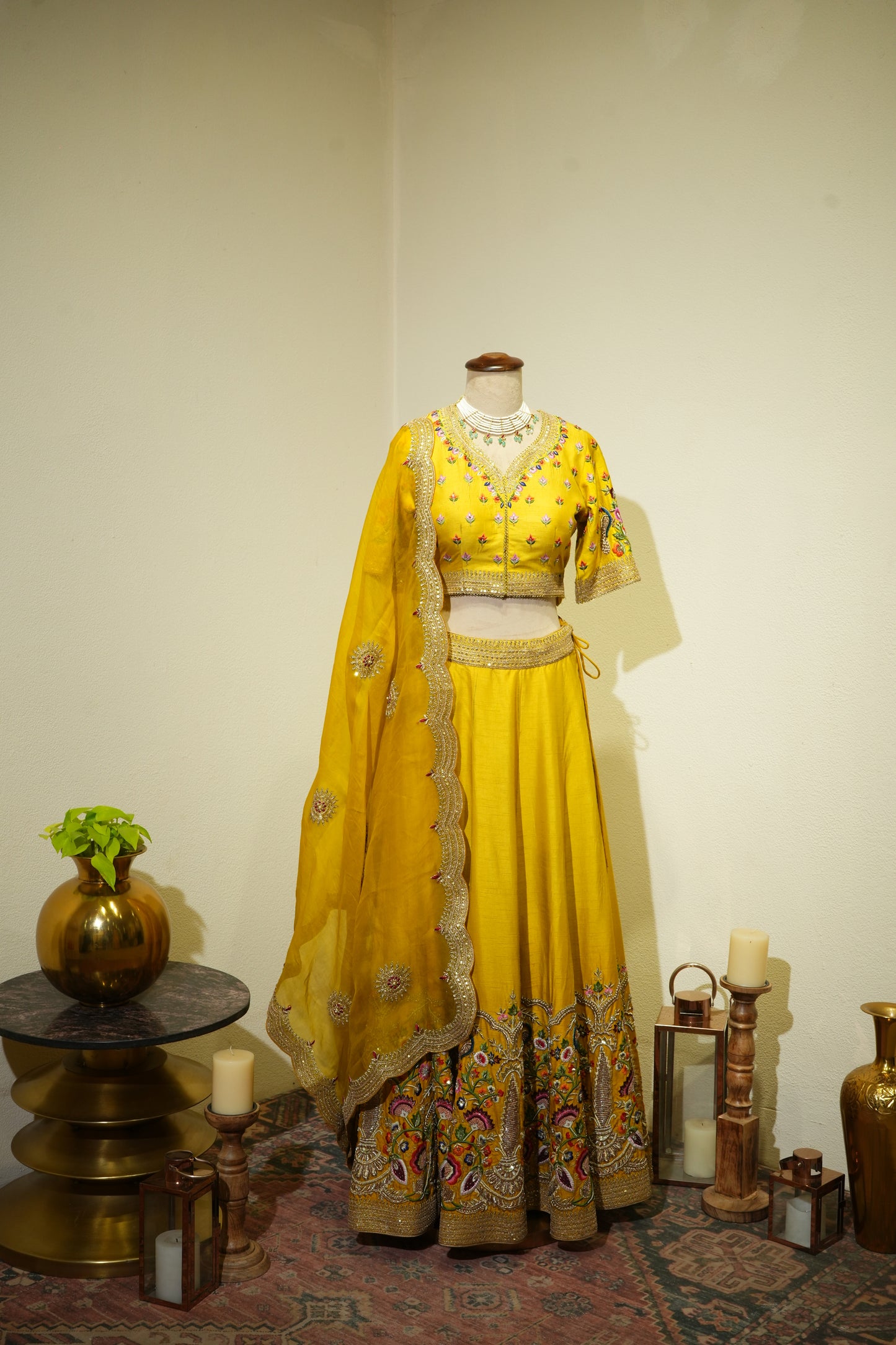 Yellow Embroidered Lehenga