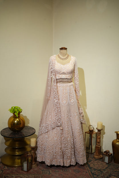 Peach Beads Lehenga