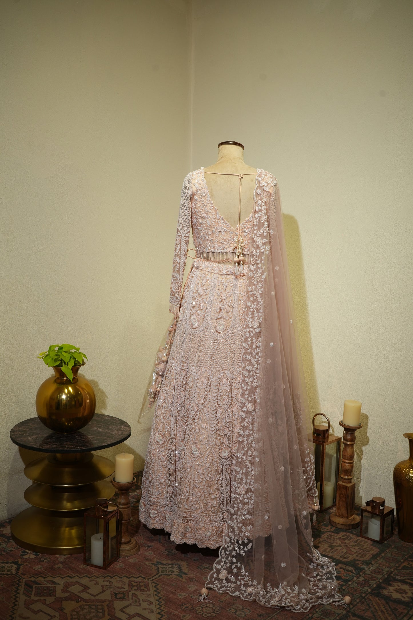 Peach Beads Lehenga