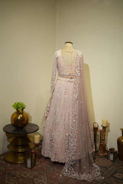 Peach Beads Lehenga