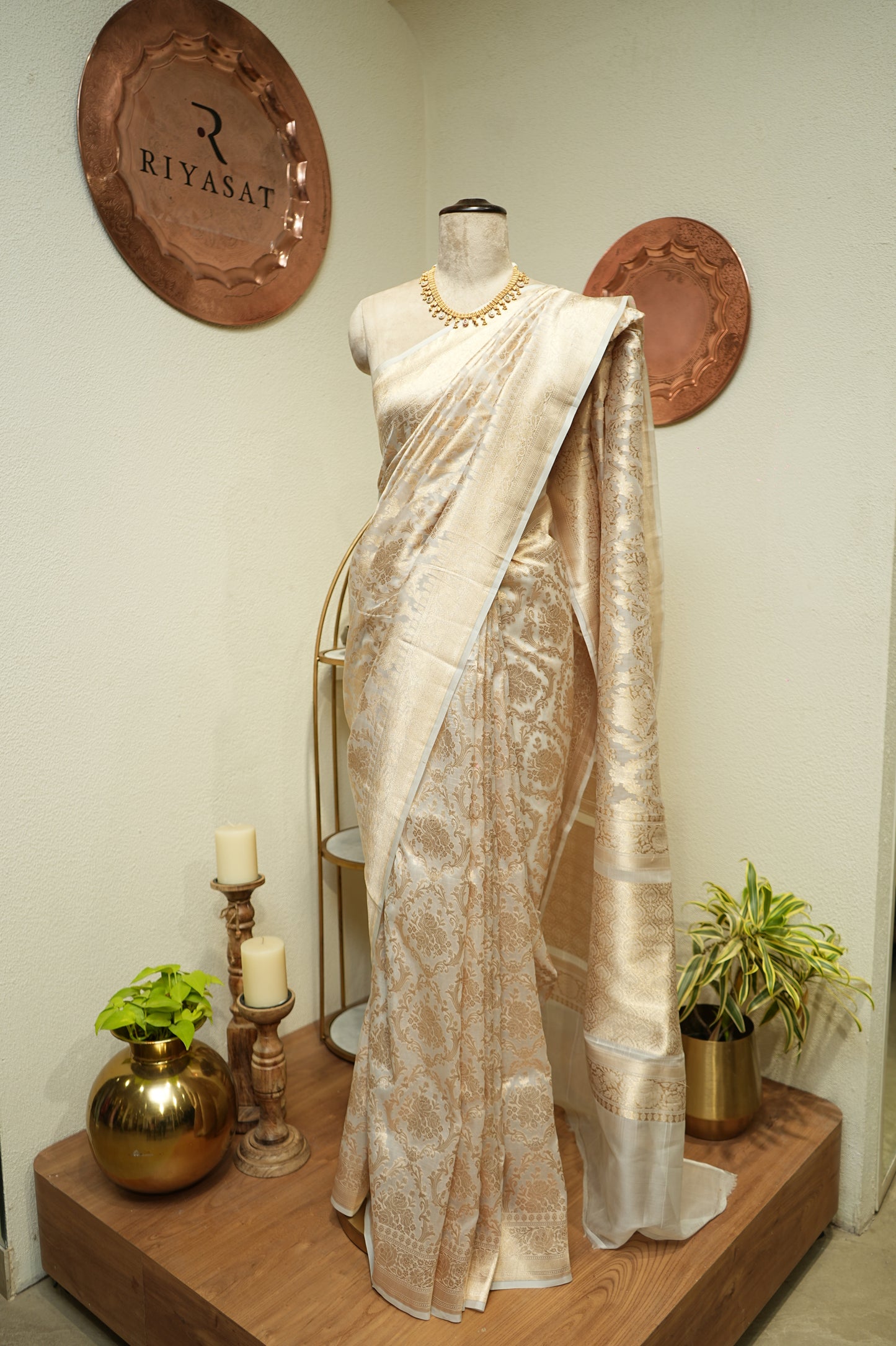 Banarsi Silk Ivory Saree