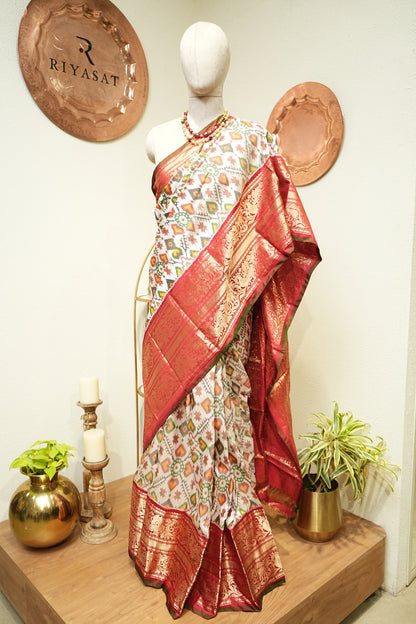 Kanjiwaram Ikkat Handloom Saree