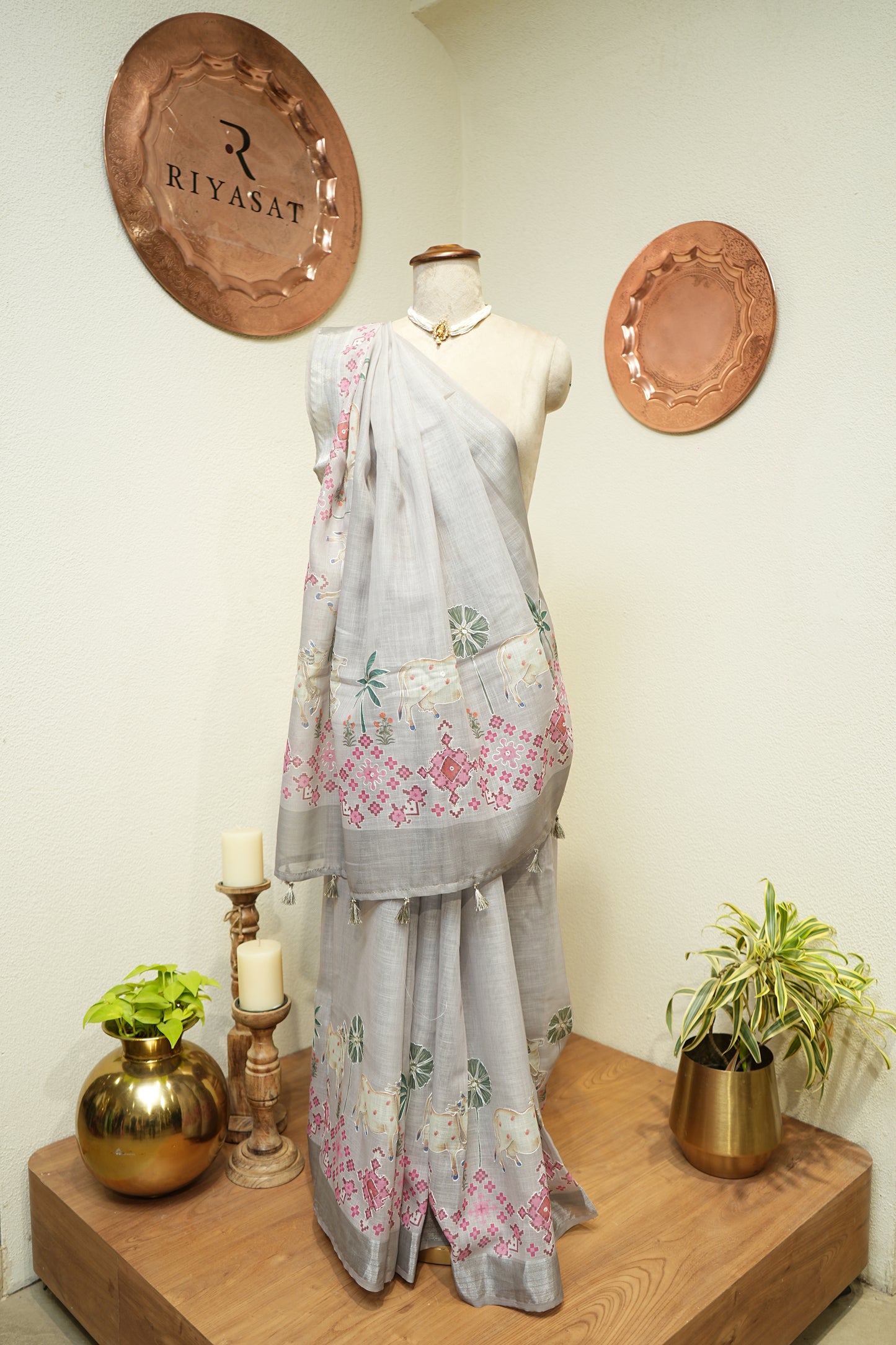 Linen Pichwai Saree