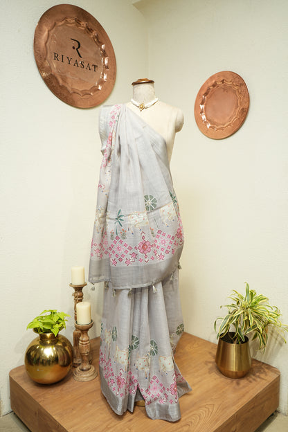 Linen Pichwai Saree