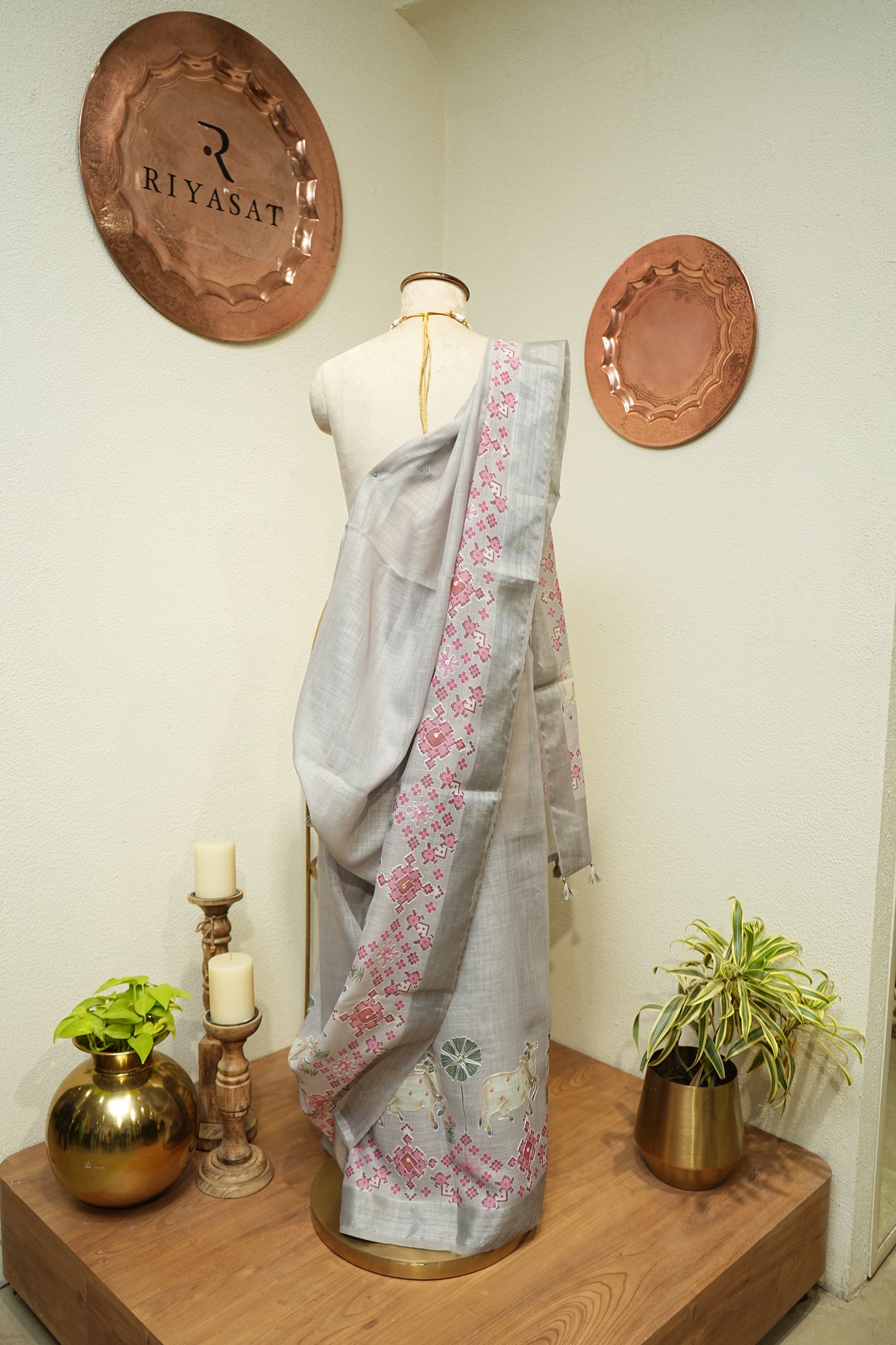 Linen Pichwai Saree