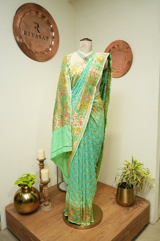Rai Bandhej Real Zari Saree