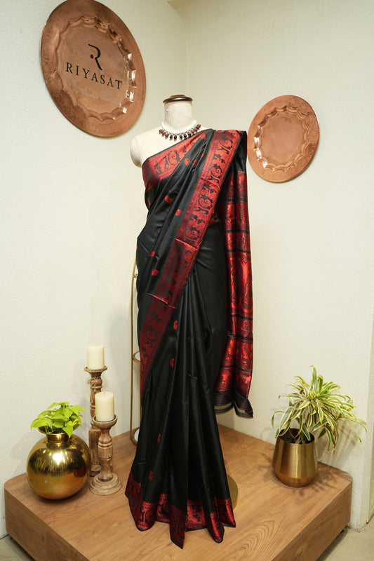 Black Baluchari Silk Saree