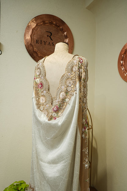 Georgette Weaved Tissue Embroidered Saree