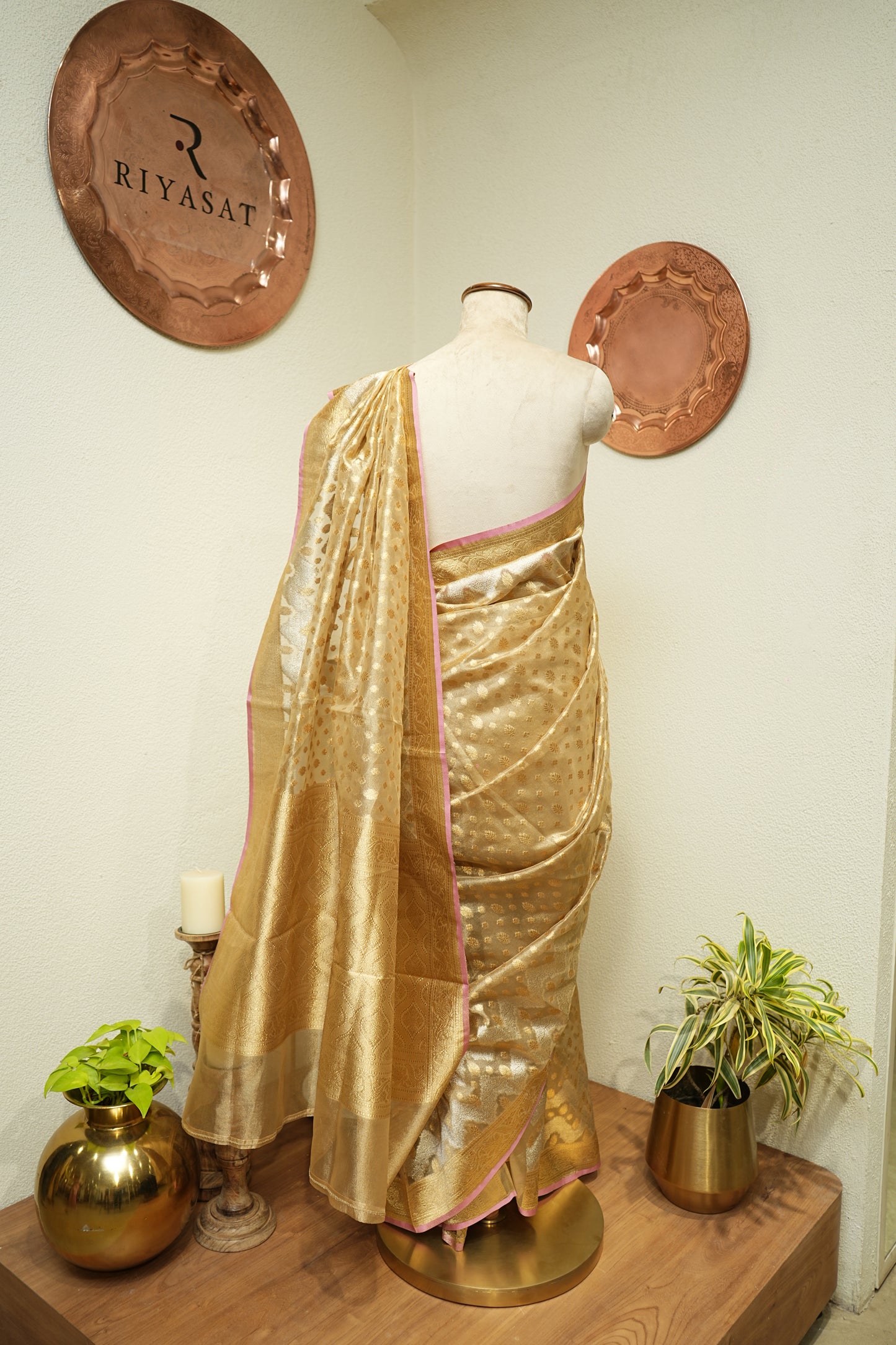 Banarsi Tissue Golden Saree