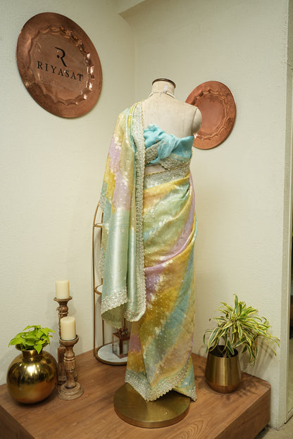 Banarsi Rangkaat Organza Embroidery Saree