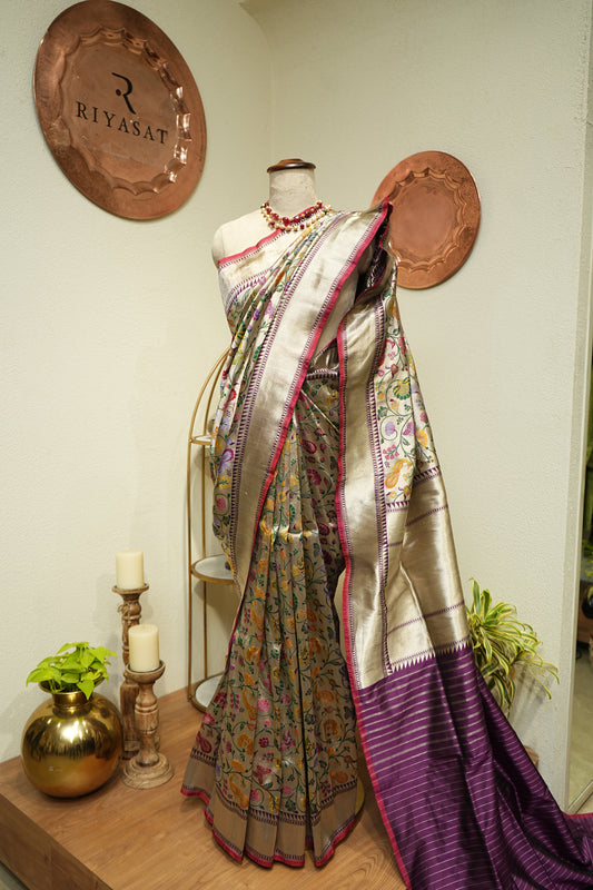 Banarsi Meenakari Silk Saree