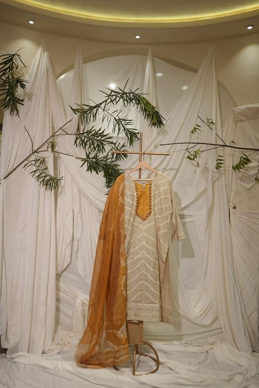 Dhakai Chanderi Ivory