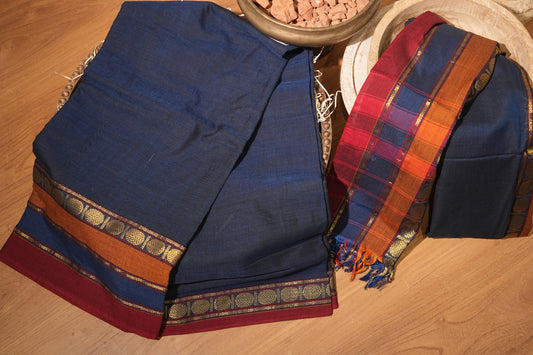 blue handloom cotton