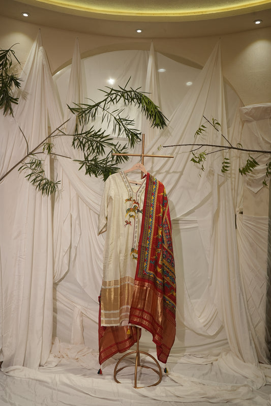 chanderi shirt gajji dupatta