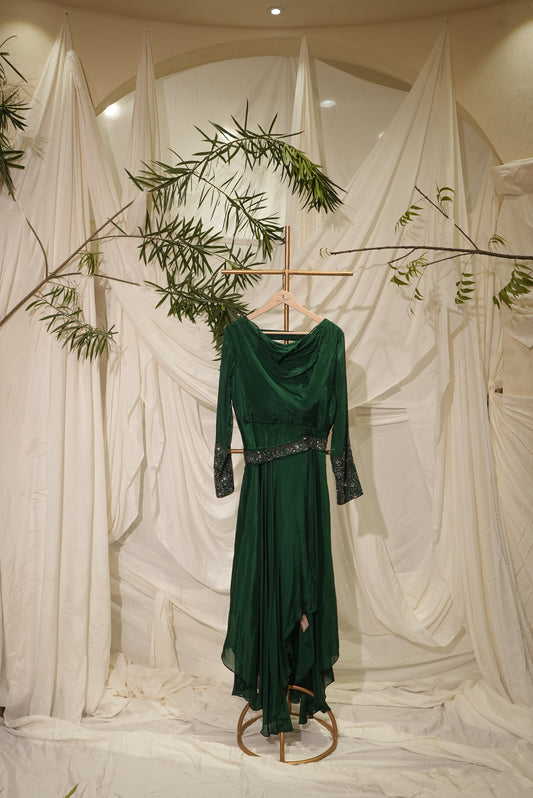 chinnon crape long dress